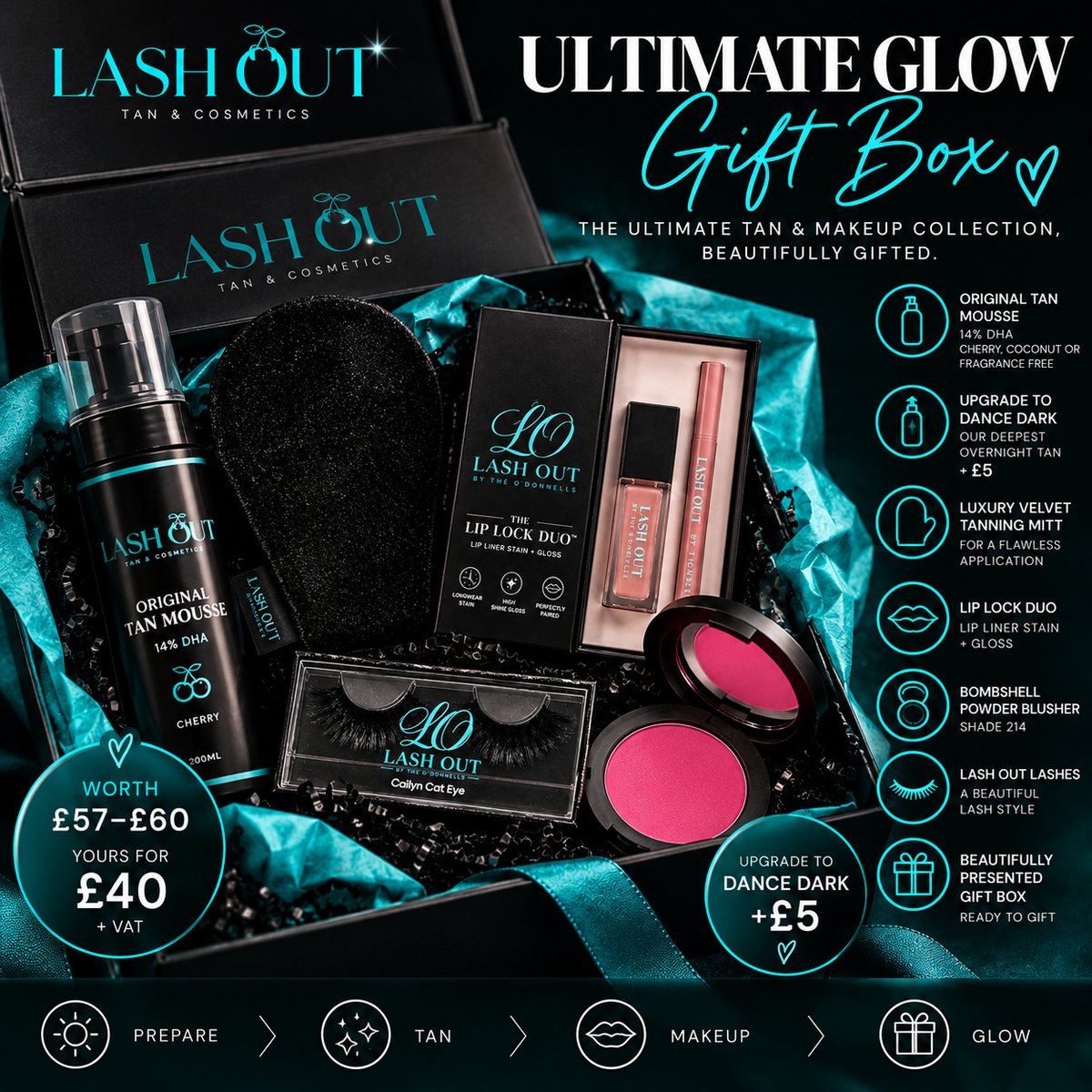 Lash Out Ultimate Glow Gift Box | Tan & Makeup Collection