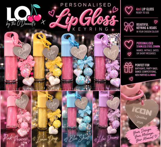 💄 LO by the O'Donnell's | Personalised Lip Gloss Keyring