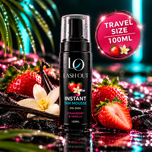 Lash Out Instant Tan Mousse | Travel Size 100ml – Strawberry & Vanilla