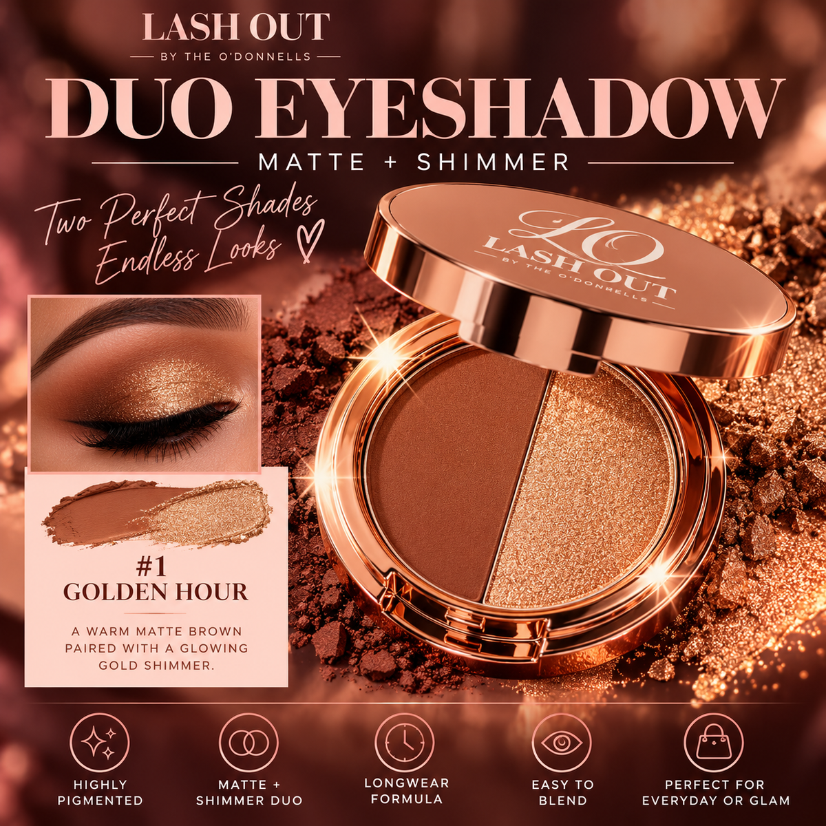 Lash Out Duo Eyeshadow – Matte + Shimmer