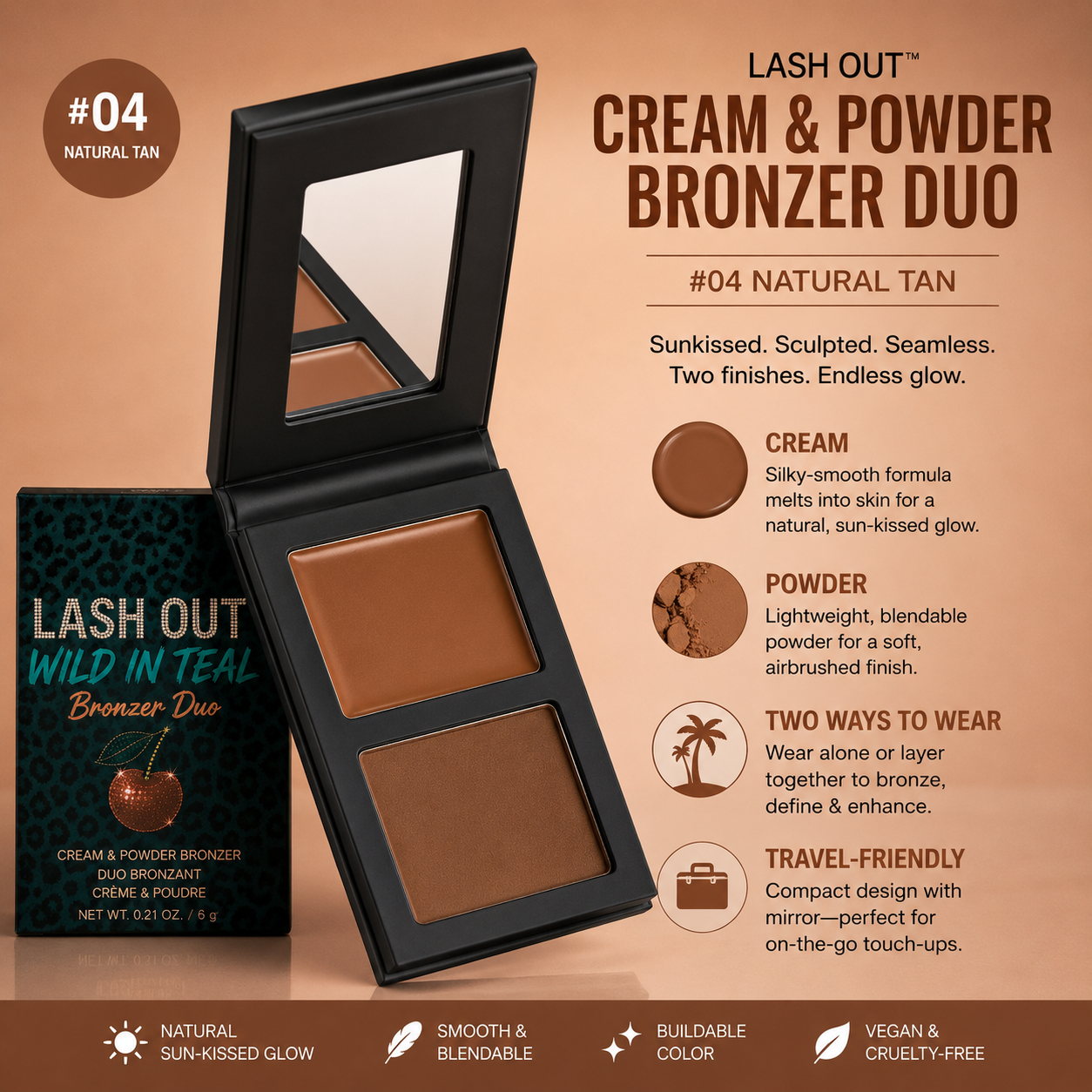 Cream & powder bronzer duo